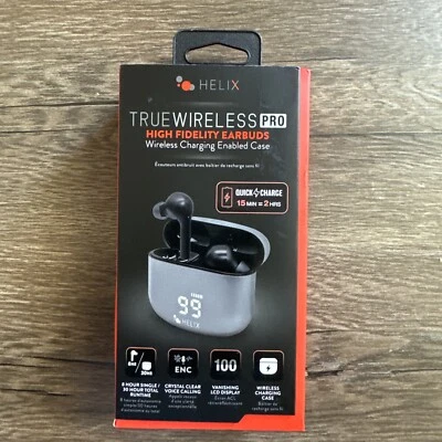 Helix PRO SERIES True Wireless High Fidelity Earbuds w/ Portable Charging Case