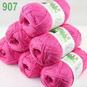 Sale New 6 balls x50gr Soft Baby Natural Smooth Bamboo Cotton Hand Knitting Yarn - Picture 1 of 54