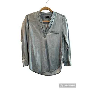 Gap Gray Chambray Long Sleeve Tunic, Small - Picture 1 of 4
