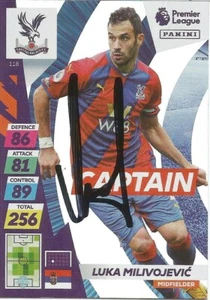 LUKA MILIVOJEVIC SIGNED CRYSTAL PALACE 2022 ADRENALYN XL PLUS TRADING CARD+COA - Picture 1 of 1