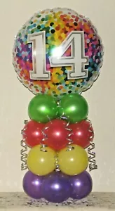 DISPLAY PALLONCINO ETÀ 14° COMPLEANNO - DECORAZIONE TAVOLO FESTA - SENZA ELIO NECESSARIO - Foto 1 di 1