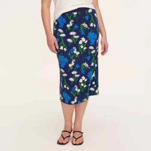 Kate Spade x Target Mixed Floral Sweater Knit Midi Skirt Blue Green Size XS - Picture 1 of 3
