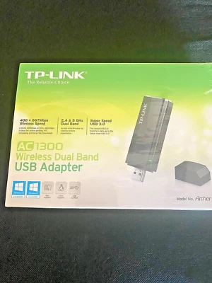 TP-LINK Archer T4U AC1300 Dual Band USB Adapter, SUPER SPEED USB 3.0, 867 MBPS  - Image 1 of 4