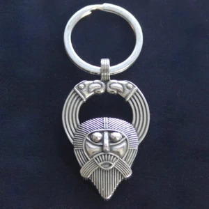 Schlüsselanhänger Edelstahl Odin und Raben mit Geschenketui, Holz Hugin Mugin Norse - Bild 1 von 3