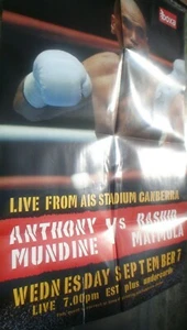 1 X BOXING POSTER  80 X 58 CM ANTHONY MUNDINE VS RASHID MATMULA VGC HAS FOLDS - Picture 1 of 1