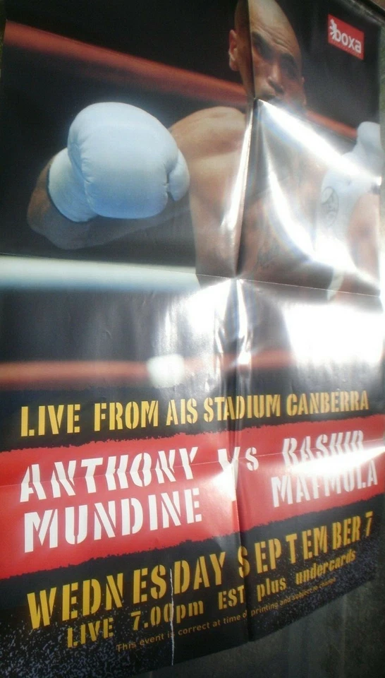 1 X BOXING POSTER  80 X 58 CM ANTHONY MUNDINE VS RASHID MATMULA VGC HAS FOLDS - Image 1 of 1