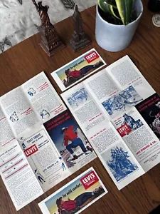 RARE LEVIS VINTAGE ORIGINAL 1950s IN STORE ADVERTISING BIG E SELVEDGE DENIM - Picture 1 of 3