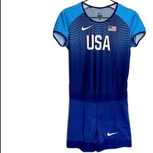Nike USA Official Olympic Rio Track Unitard Speed Suit Women's Size Large