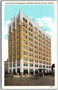 Vtg Salina Kansas KS United Life Insurance Company Building 1930s Postcard - Picture 1 of 2
