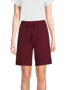 Bermuda corto Athletic Works donna 3XL 22 tessuto spugna francese 9'' vino Merlot NUOVO - Foto 1 di 5