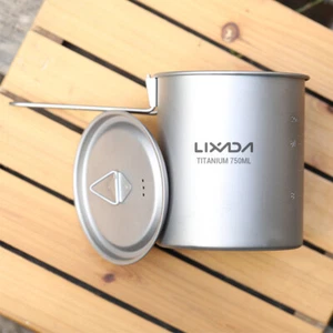 Lixada Ti Water Cup with Lid Ti Tea Cup Efficient Heating Hiking Coffee Mug Q9D2 - Picture 1 of 12