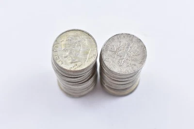 1946-1964 90% Silver Roosevelt Dimes Roll  50 Coin Lot Collection - Image 1 of 4