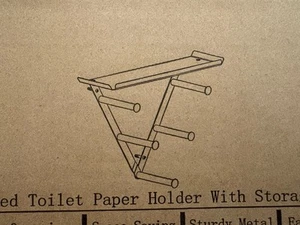 Wall Mounted Toilet Paper Holder With Storage Shelf Black - NEW in Box - Picture 1 of 3