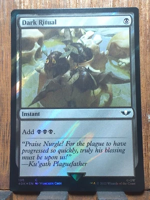 MTG💀 Dark Ritual ( SURGE FOIL ) Warhammer 40,000 Near Mint PACK FRESH💕❤️ - Image 1 of 4