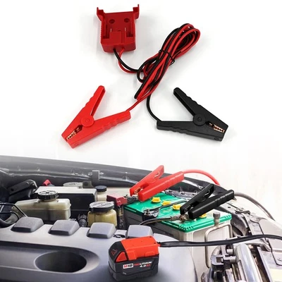 Jumper Cables for Car with Adapter for-Milwaukee Battery 12AWG Auto Booster US