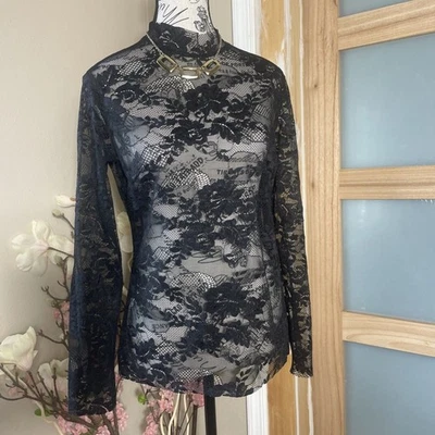 Nicki Minaj for H&M Womens Black Blouse Long Sleeve Size Large - Image 1 of 4