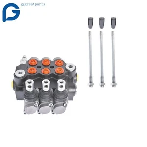 Adjustable 3 Spool Hydraulic Directional Control Valve 11GPM Double Acting - Picture 1 of 6