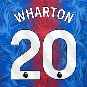 2024 2025 OFICIAL CRISTAL PALACE WHARTON 20 BLANCO CASA JUGADOR TAMAÑO NOMBRE CONJUNTO - Imagen 1 de 1