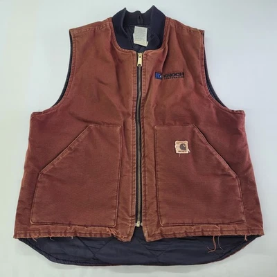 Carhartt Clay Duck Vest Mens Large Workwear Quilted Lined V02 Vintage 1079243 - Image 1 of 4