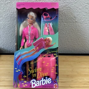 VINTAGE 1993 SWIM N DIVE BARBIE DOLL MATTEL # 11505 BLONDE SEALED IN BOX - Picture 1 of 4