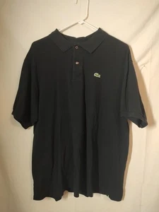 Vintage Lacoste Polo Große 8 Schwarz Kurzarm Herren 100% Baumwolle - Bild 1 von 3