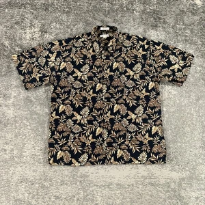 VTG Pierre Cardin Shirt Mens Large L Aloha Hawaiian Floral Car Button Up Casual - Picture 1 of 11