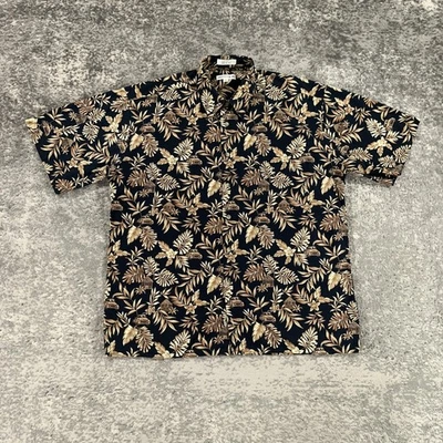 VTG Pierre Cardin Shirt Mens Large L Aloha Hawaiian Floral Car Button Up Casual - Image 1 of 4