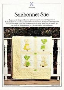 Sunbonnet Sue Best Loved Quilt Pattern w/ Flex Applique Templates 2~ Patterns - Picture 1 of 1