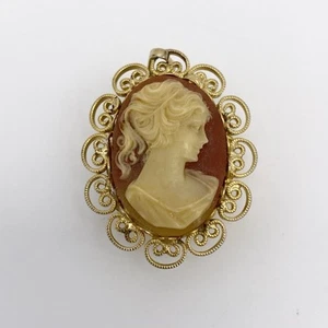 Vintage Cameo Watch Pendant Andre Rivalle Swiss Made 17 Jewels - Picture 1 of 2