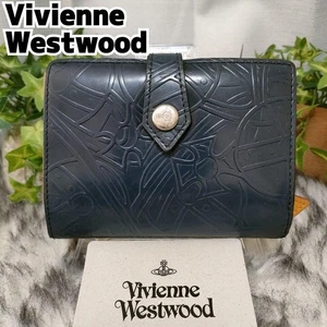 Vivienne Westwood Bifold Wallet All Over Pattern Navy Au Repeat - Picture 1 of 9