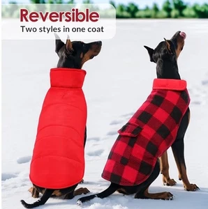 Hundemantel rot & schwarz Büffelfleece XXL (mittlere/große Hunderasse) - Bild 1 von 9