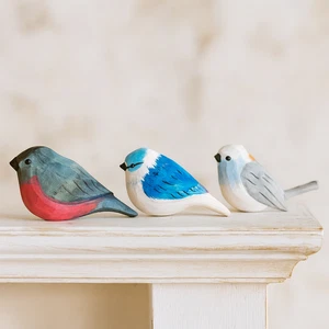 Estatuilla de pájaro de madera de colección tallada a mano coleccionable Norway Folk 3,5"" 1 pieza pájaro - Imagen 1 de 8