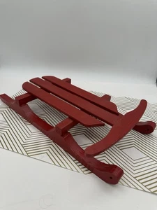 Vintage Weihnachten Holz rot Schlitten Deko Weihnachtsmann Schlitten Wanddeko Holz - Bild 1 von 5