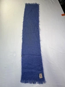 Vintage Blackcock Scarf Mohair Made Scotland Gibson & Lumgairl Blue 70s - Picture 1 of 14