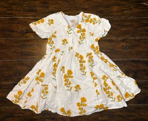 Zara Girls Floral Dress 8-9 White Orange Flowers - Picture 1 of 4