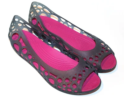 Crocs Adrina Slip On Open Toe Ballet Shoes Flats Pink Purple Jelly Women's 9 - Image 1 of 4