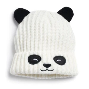 NWT Women's SO Bear Face Knit Beanie One Size Ivory Color FAST SHIP - Bild 1 von 1