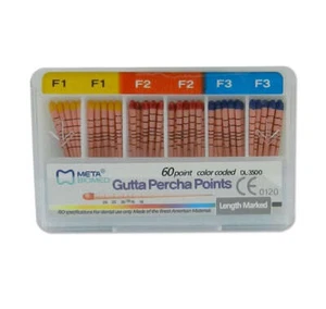 Meta Biomed Endodontic Gutta Percha Points Length Marked F1 F2 F3 Bx/60 - Picture 1 of 5