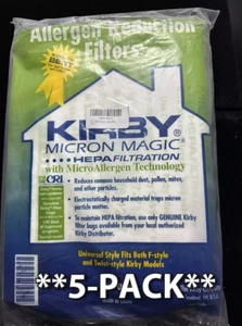 5x KIRBY 204811 UNIVERSAL HEPA FILTRATION WHITE CLOTH BAGS F & TWIST STYLE - Picture 1 of 1