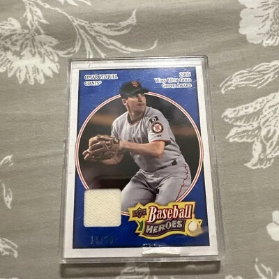 2008 Upper Deck Baseball Heroes Omar Vizquel patch 15/50 GAME USED - Image 1 of 3