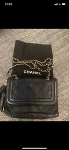 Chanel Quilted Echtleder Vintage Handtasche Schwarz Top Zustand - Bild 1 von 15