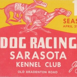 1964 Greyhound Dog Racing Sarasota Kennel Club Old Bradenton Road Season Pass FL