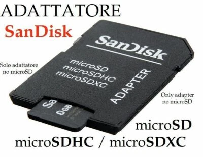 Lotto x3 pezzi LETTORE ADATTATORE SANDISK x MEMORIA MICRO SD SDHC SDXC ORIGINALI - Immagine 1 di 3