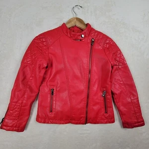 Ljyh Red Faux Leather Kids Size 9=10 Bikers Javket South Side River Dale - Picture 1 of 19