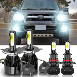 For Toyota Sequoia 2001-2007 -4pcs Combo 6000K LED Headlight Bulb+Fog Light Kit - Picture 1 of 12