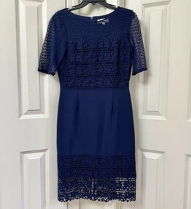 Katherine Kelly Short Sleeve Lace Sheath Dress, Size-6 - Picture 1 of 4