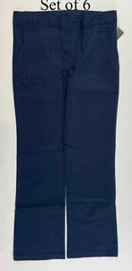 George Pant Flat Front School Uniform Girl's Dark Navy 12 1/2 Plus Set of 6 - Picture 1 of 5