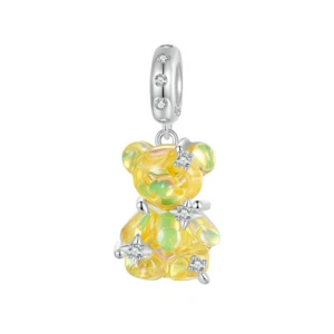 Bisaer Trendy 925 Sterling Silver Dreamy Bear Pendants Charm Fit Bracelet Gifts - Picture 1 of 31