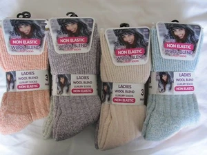 Brandneu mit Etikett 6 STIEFELLANGENSOCKEN AUS WOLLMISCHUNG - PASTELLTÖNE GRÖSSE 4-7 - KOSTENLOSER VERSAND NUR UK - Bild 1 von 7