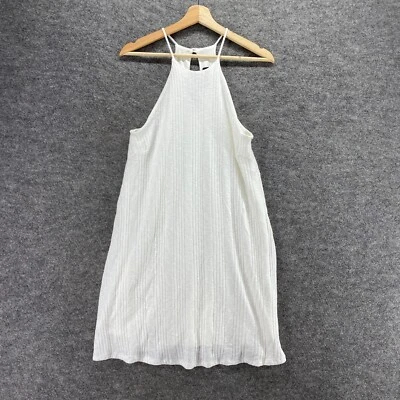 Vestido feminino KLD Signature M médio branco shift curto sem mangas gola redonda rayon - Imagem 1 de 4
